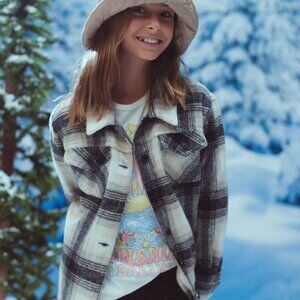 RSQ Girls Plaid Oversized Shacket